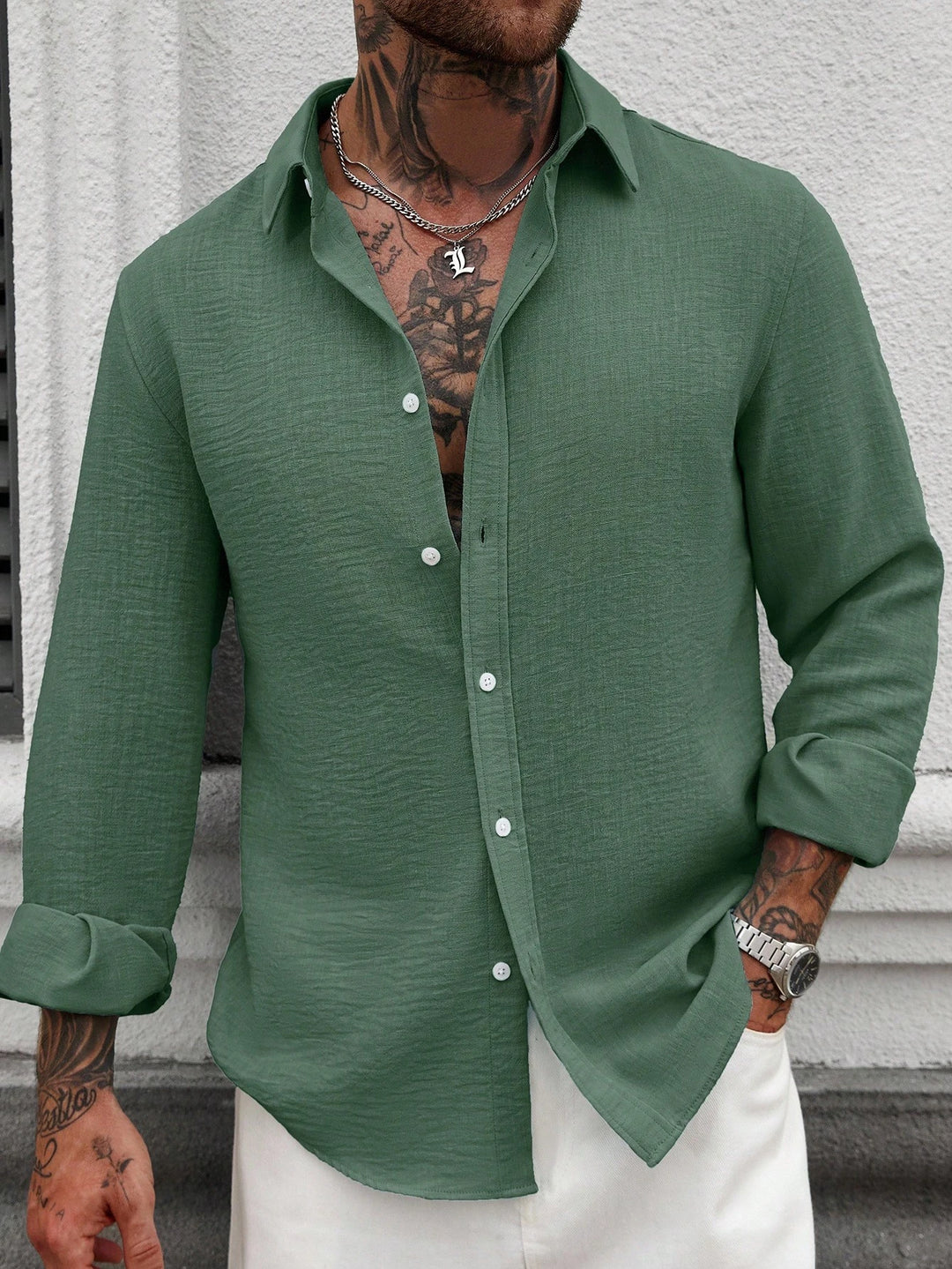 Textured Casual Linen Shirt