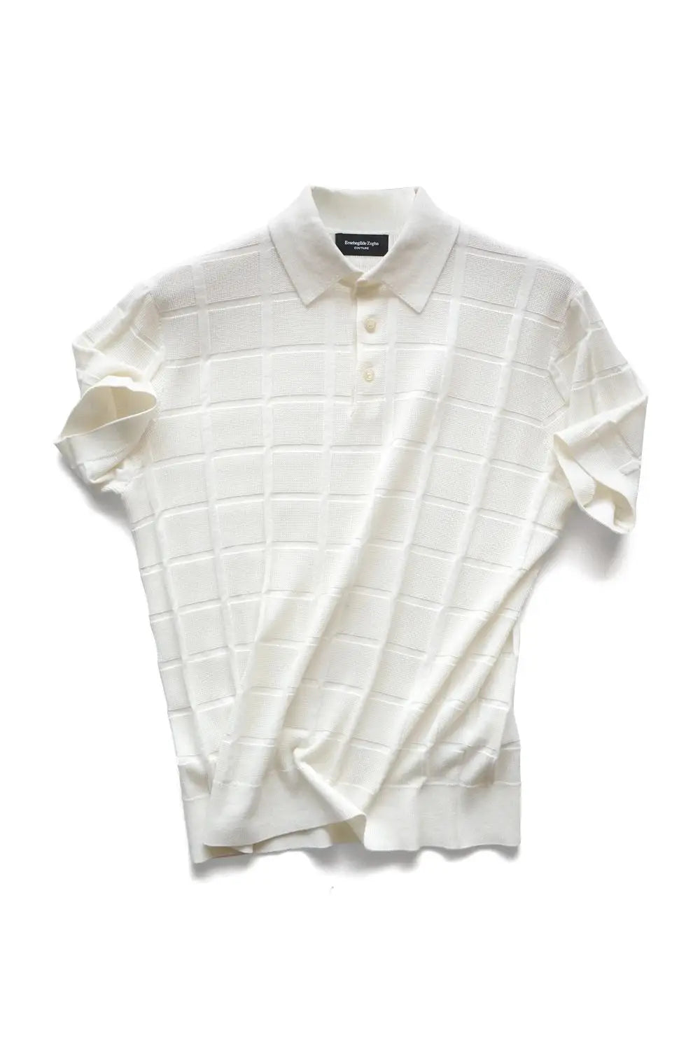 Textured Knit Short Sleeve Polo