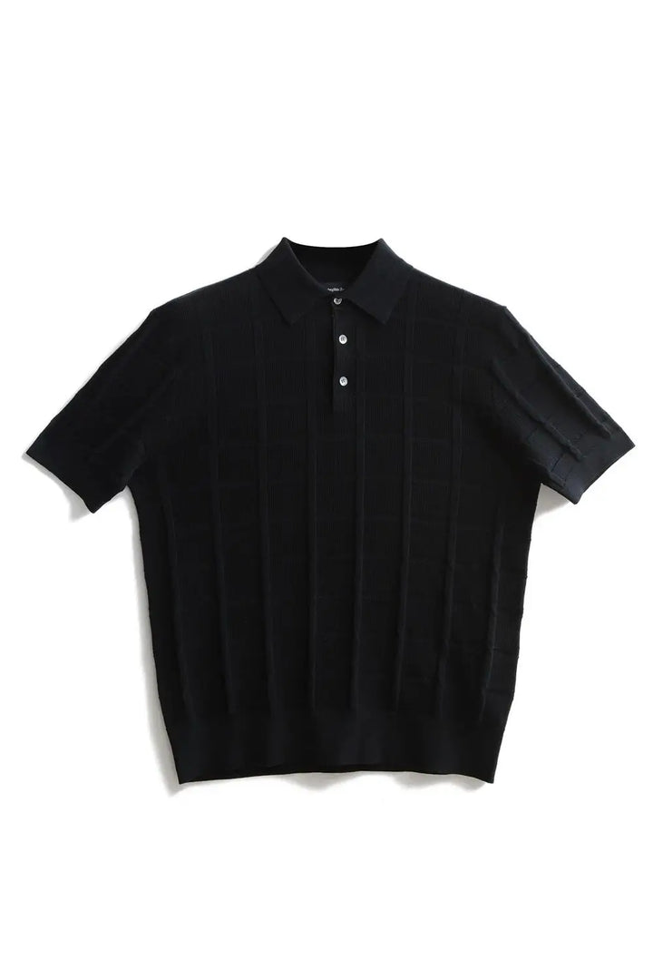 Textured Knit Short Sleeve Polo