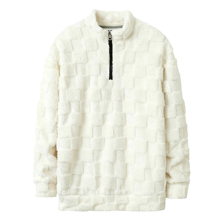 Textured Quarter-Zip Fleece Pullover