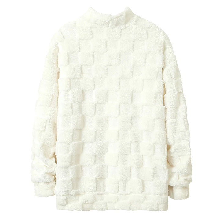 Textured Quarter-Zip Fleece Pullover