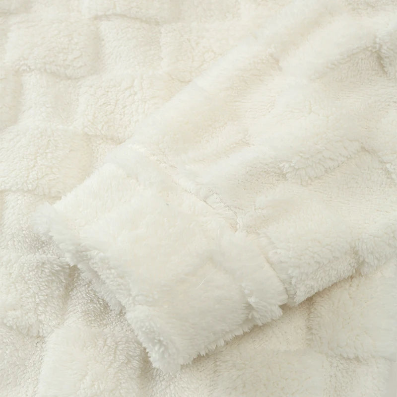 Textured Quarter-Zip Fleece Pullover