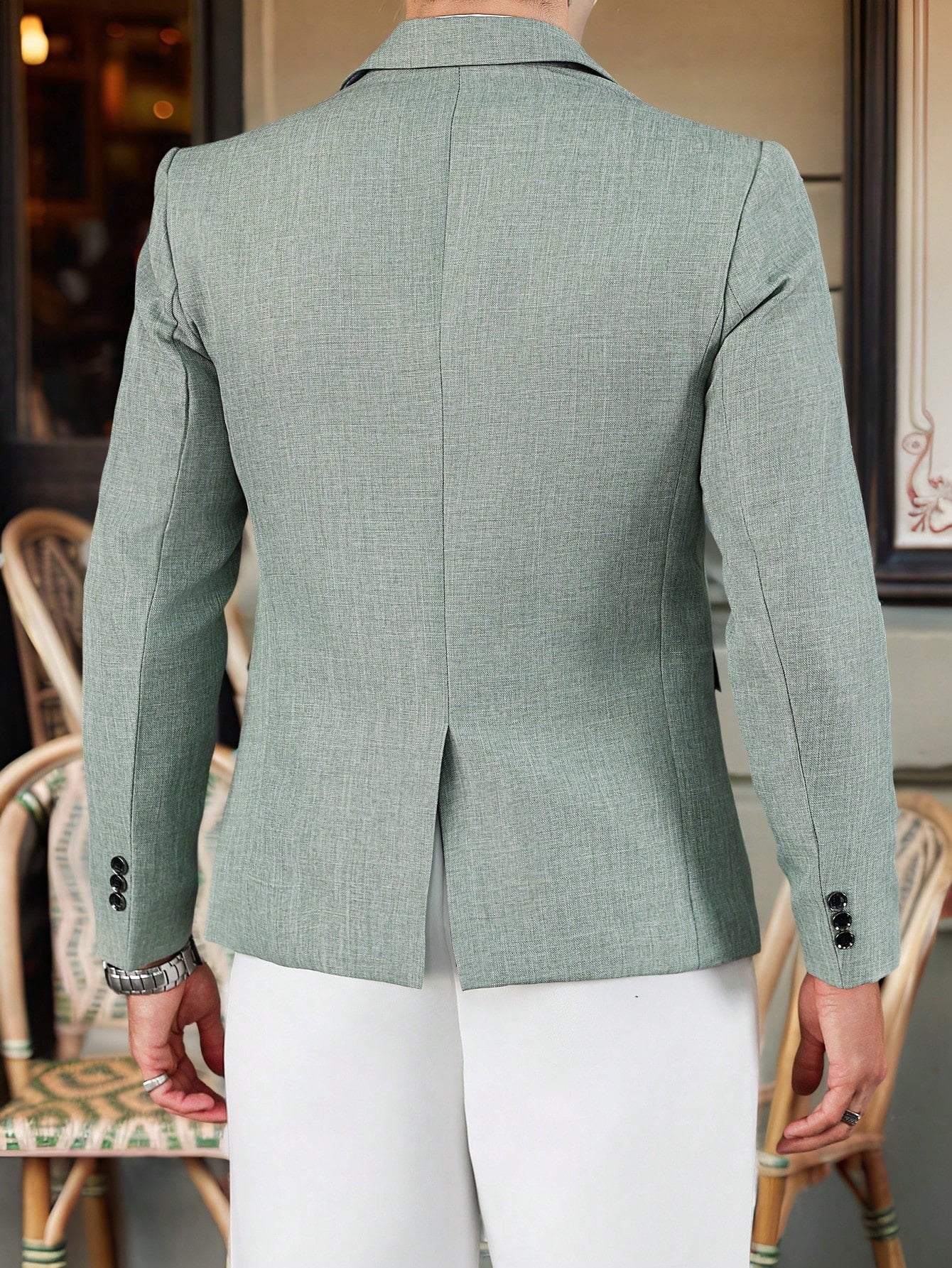 Textured Slim-Fit Tailored Blazer