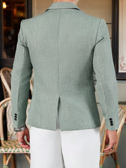 Textured Slim-Fit Tailored Blazer