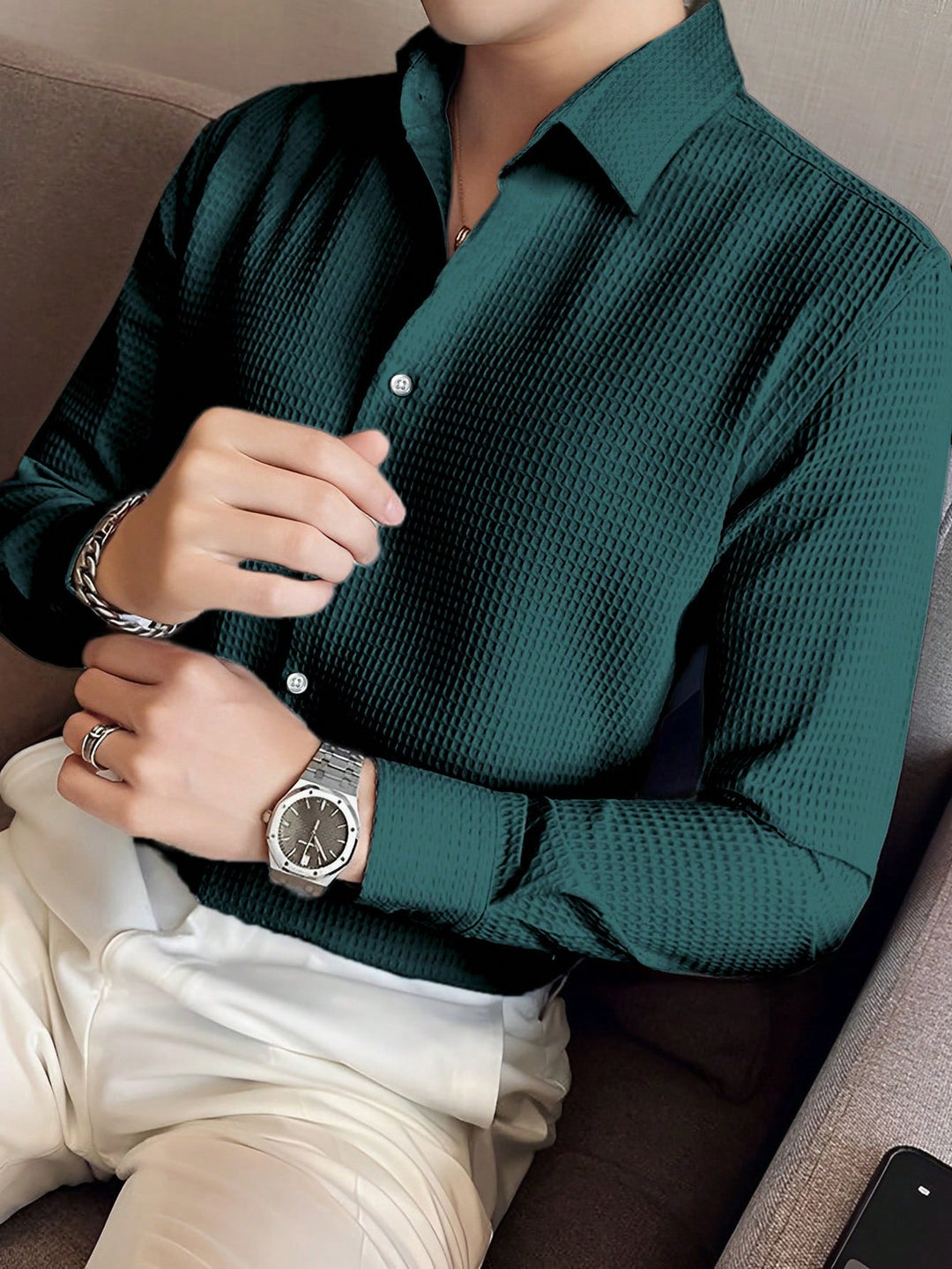Textured Slim Fit Shirt