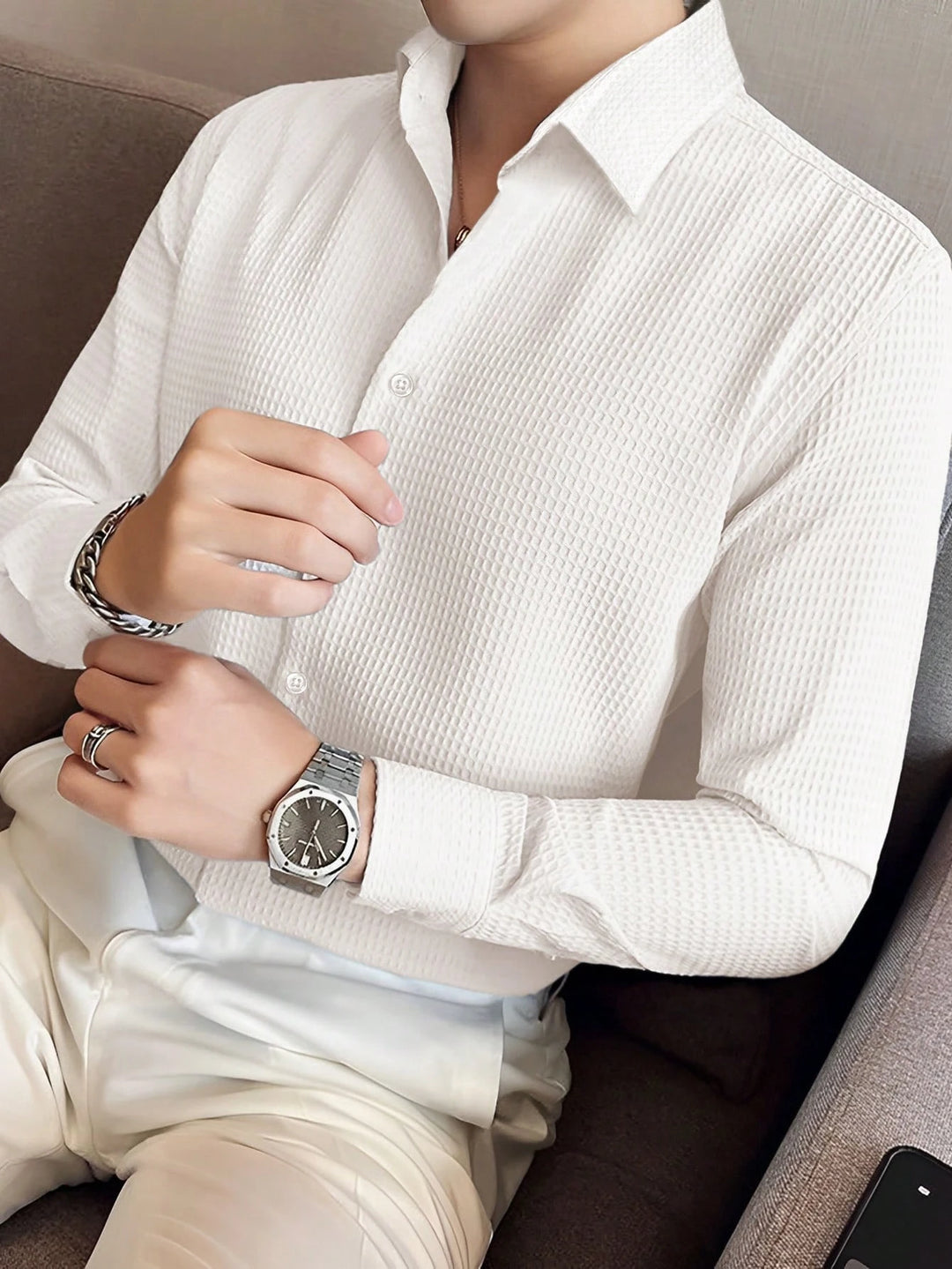 Textured Slim Fit Shirt