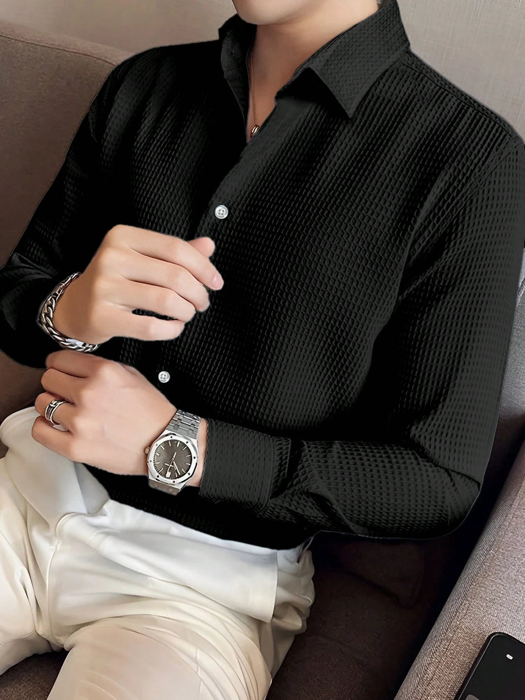 Textured Slim Fit Shirt