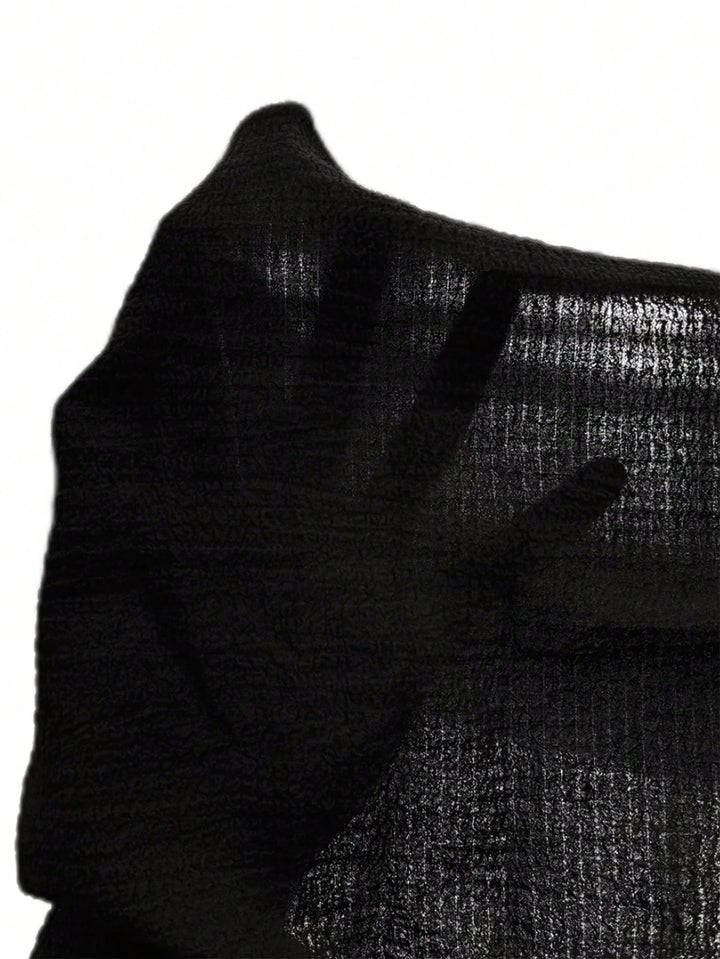 Textured Stand Collar Shirt