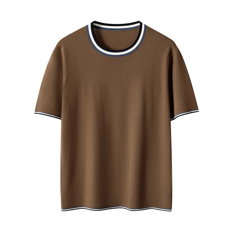 Tipped Knit Crewneck Sweater