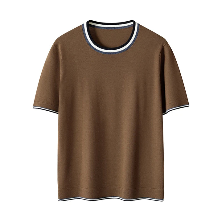 Tipped Knit Crewneck Sweater