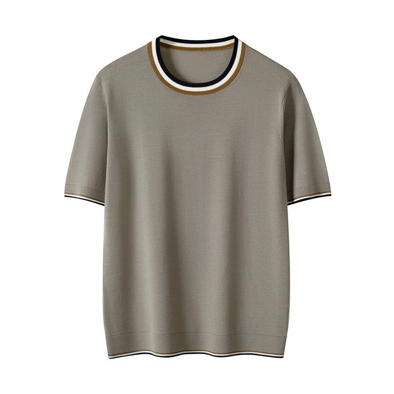Tipped Knit Crewneck Sweater