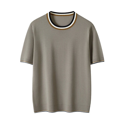 Tipped Knit Crewneck Sweater