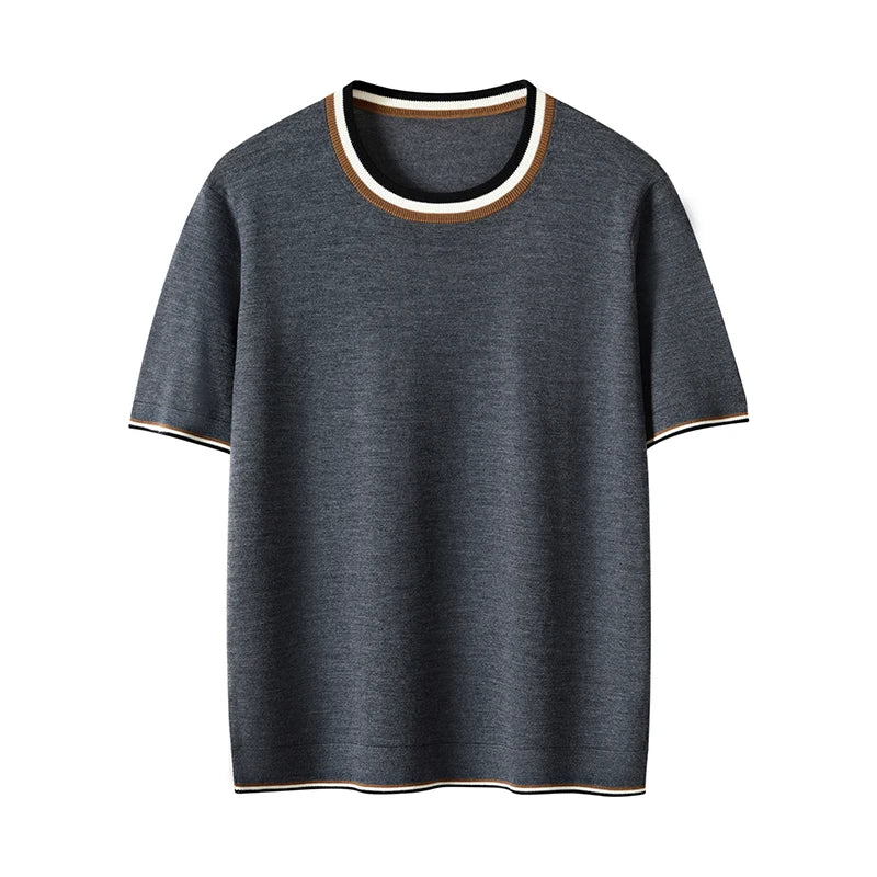 Tipped Knit Crewneck Sweater