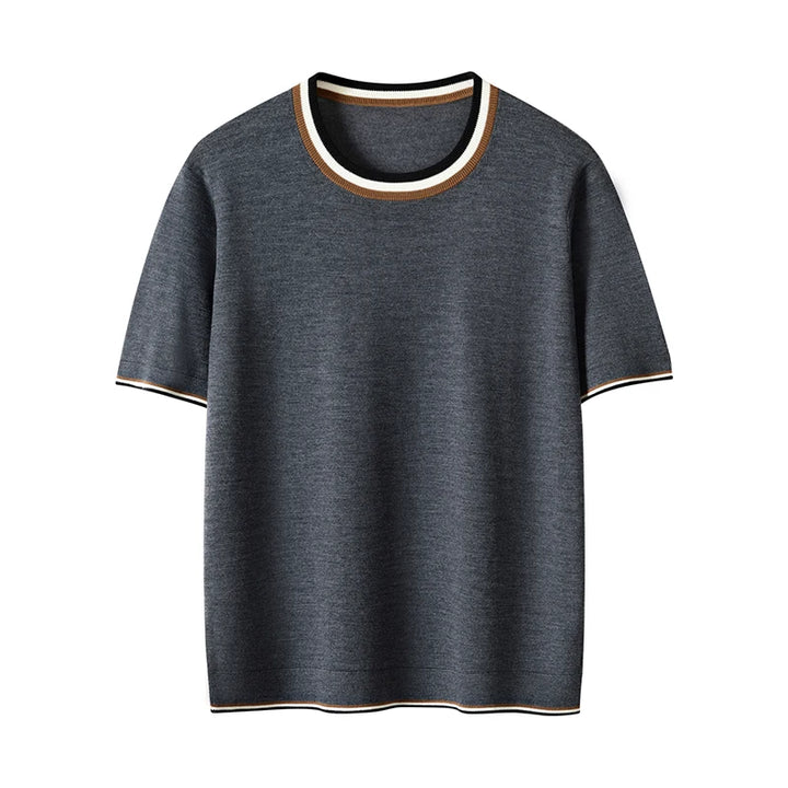 Tipped Knit Crewneck Sweater