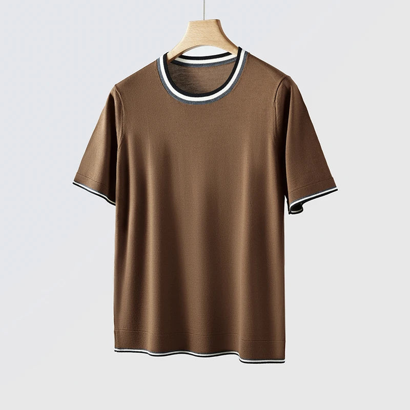 Tipped Knit Crewneck Sweater