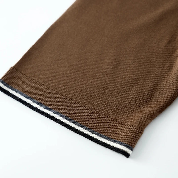 Tipped Knit Crewneck Sweater