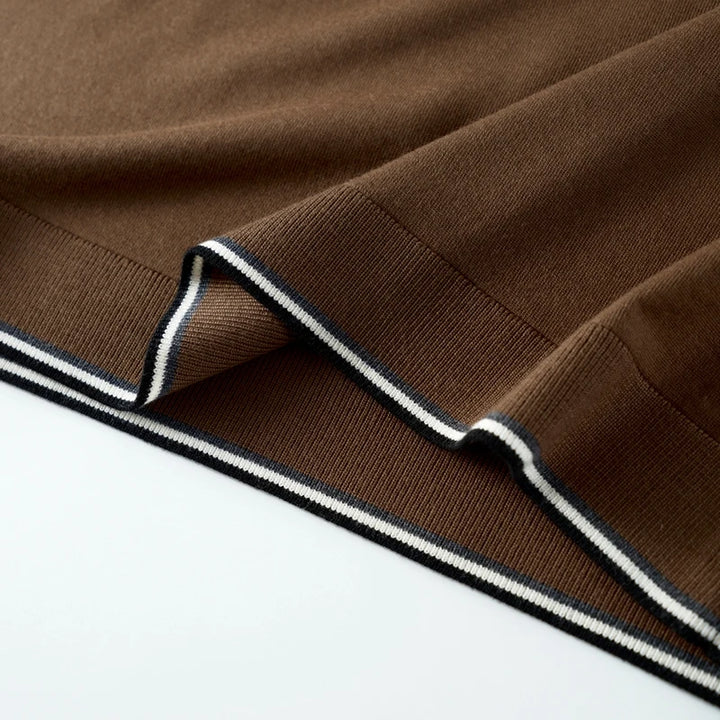 Tipped Knit Crewneck Sweater