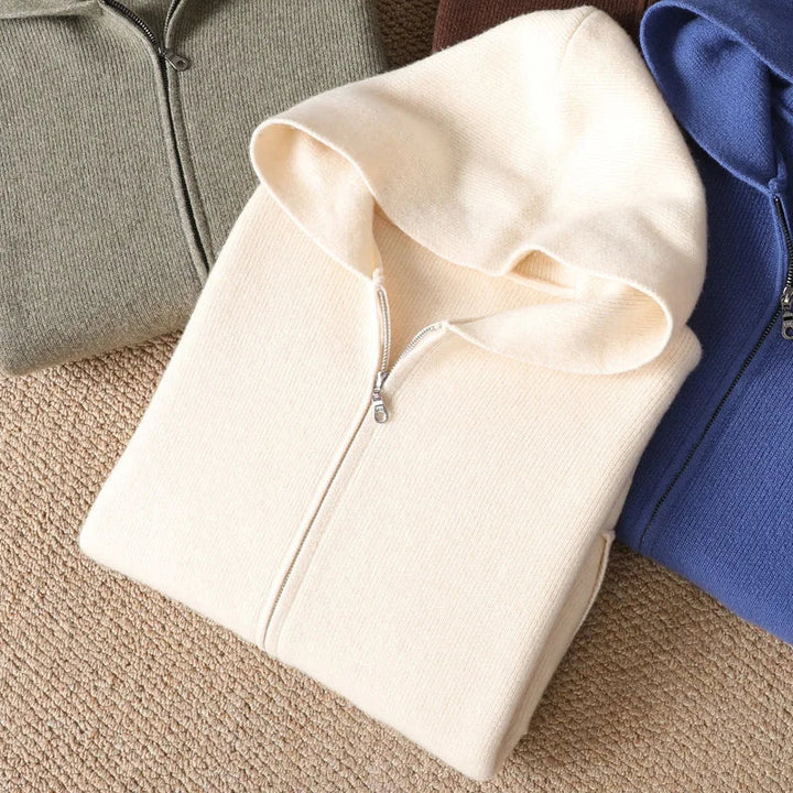 ChiClick | Men's Luxury Merino Wool Hooded Cardigan