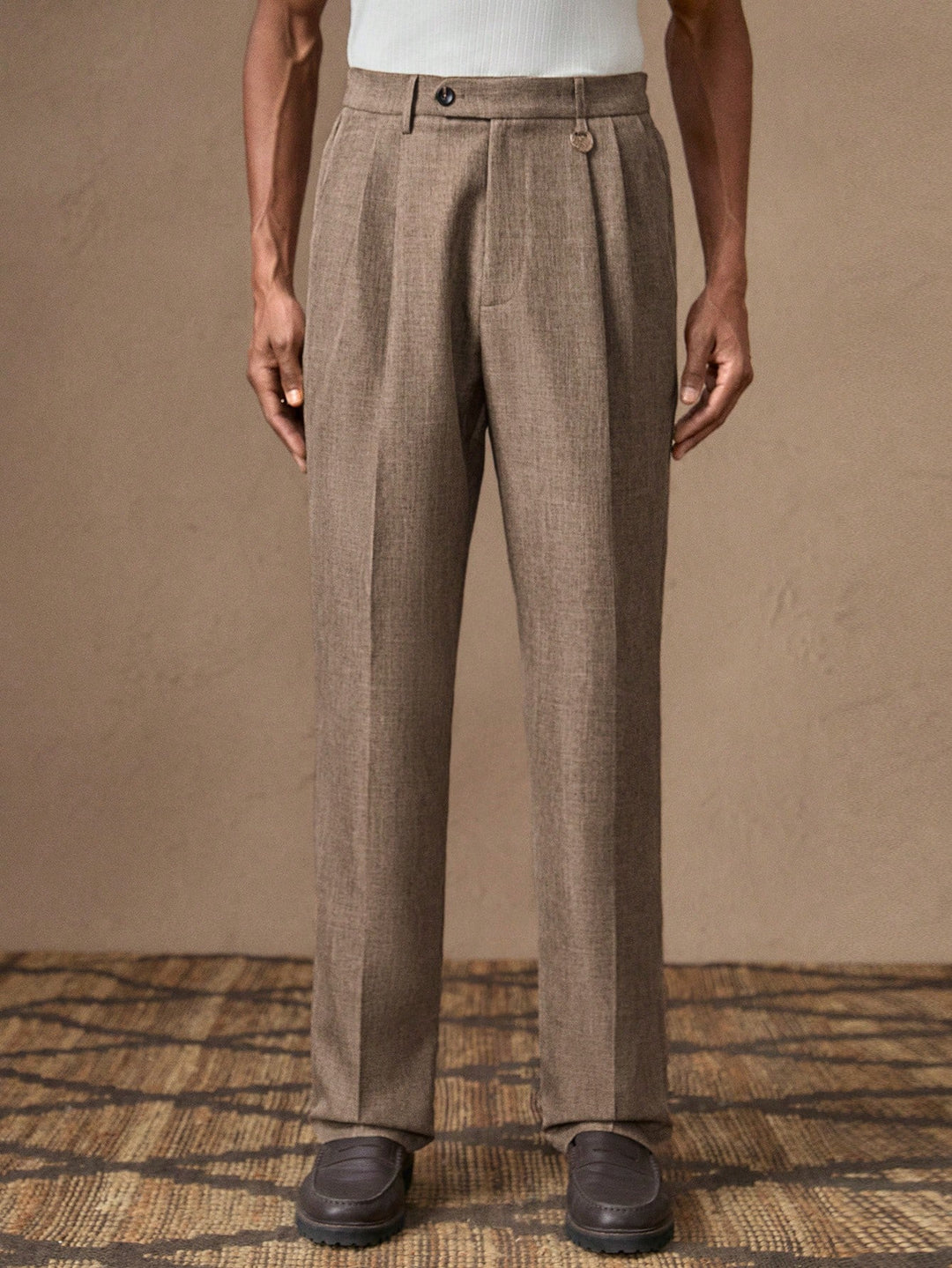 Vintage Pleated Tweed Trousers
