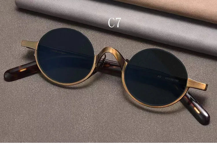 Vintage Round Metal Frame Sunglasses
