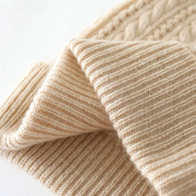  Women's Cashmere Knitted Beanie Hat