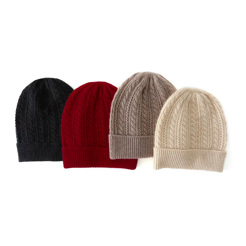  Womens Cashmere Knitted Beanie Hat