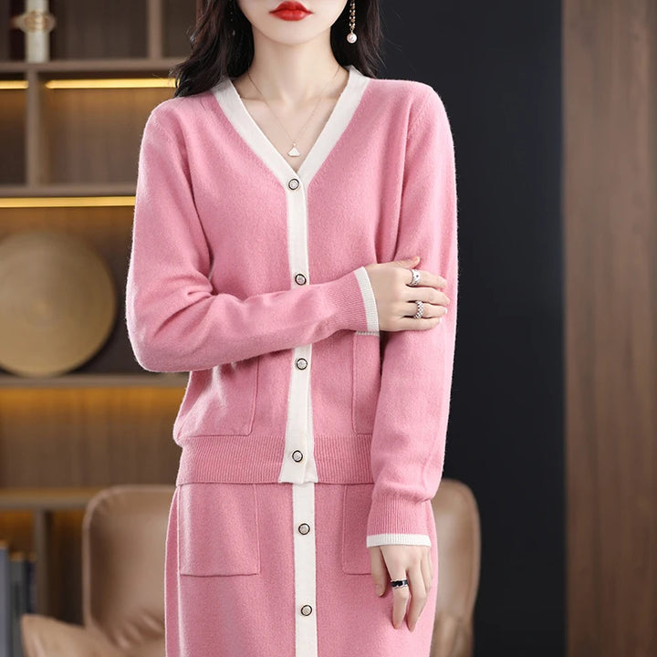 Women's Cashmere Two-Piece Skirt Set