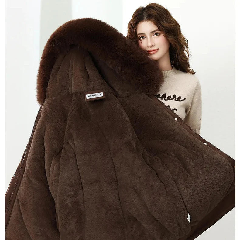 Women's Fur Trim Hooded Winter Parka