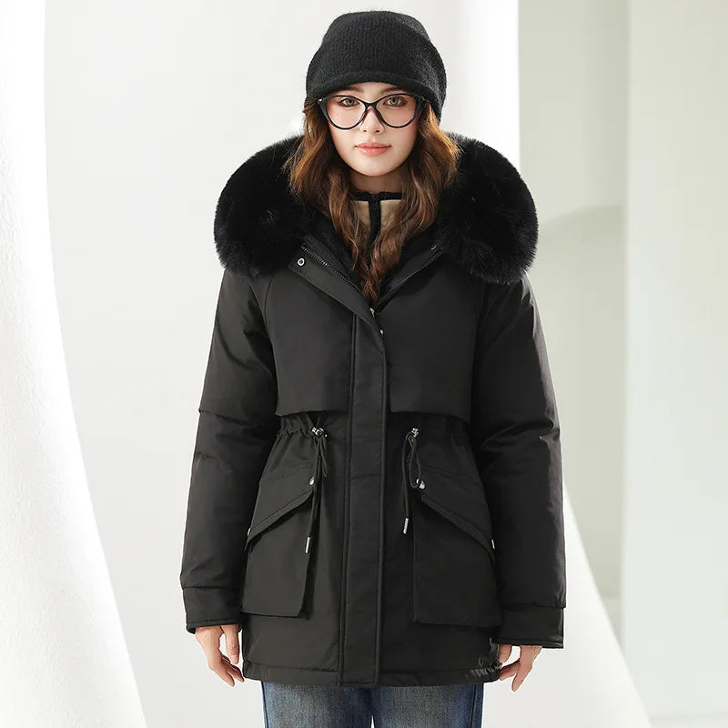 Women's Fur Trim Hooded Winter Parka