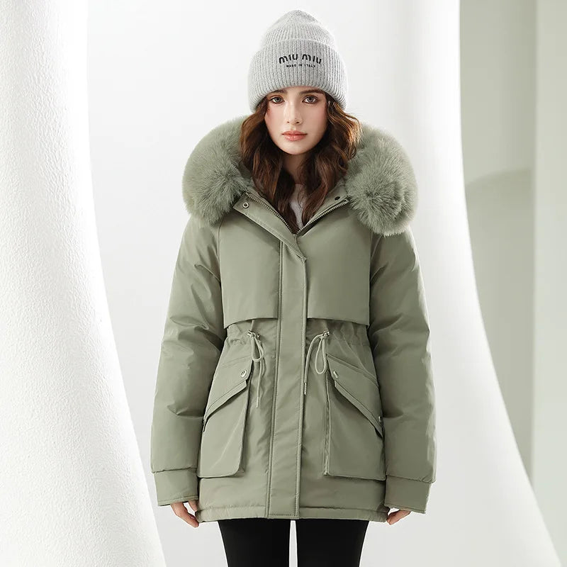 Women's Fur Trim Hooded Winter Parka