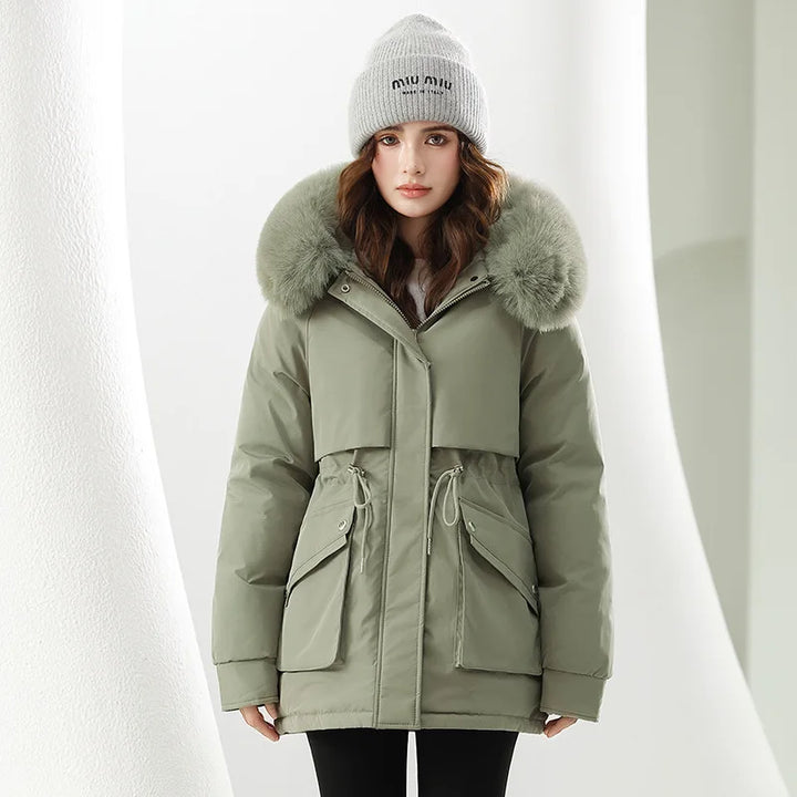Women's Fur Trim Hooded Winter Parka