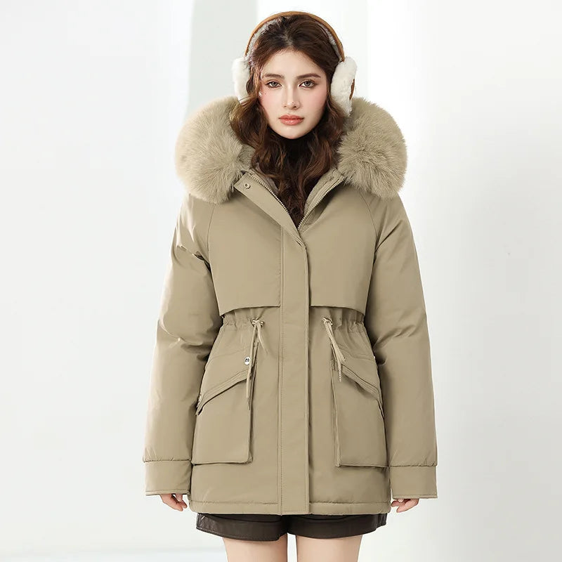 Women's Fur Trim Hooded Winter Parka