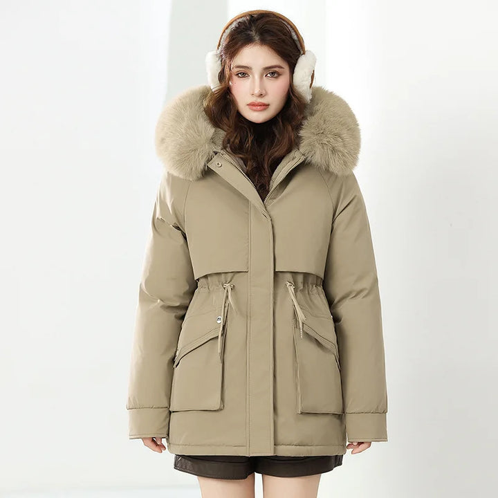 Women's Fur Trim Hooded Winter Parka