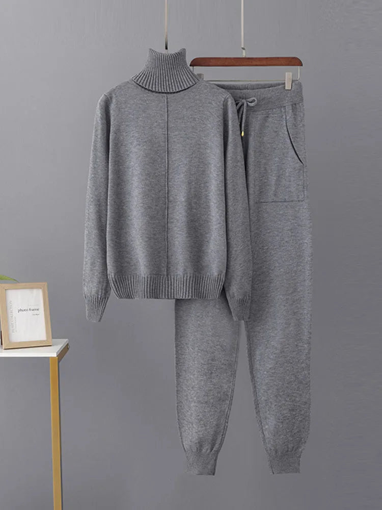 Women's Knitted High-Neck Lounge Set