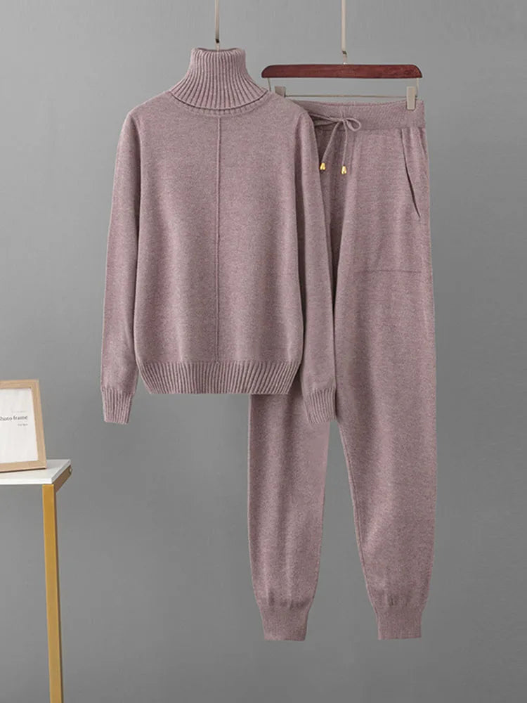 Women's Knitted High-Neck Lounge Set