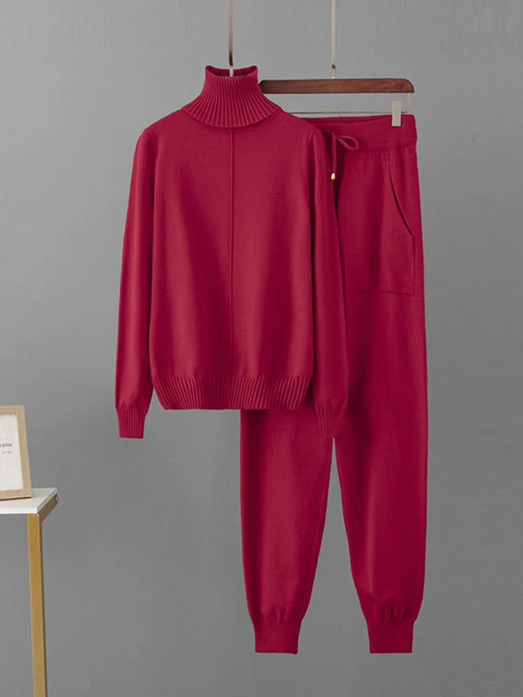 Women's Knitted High-Neck Lounge Set