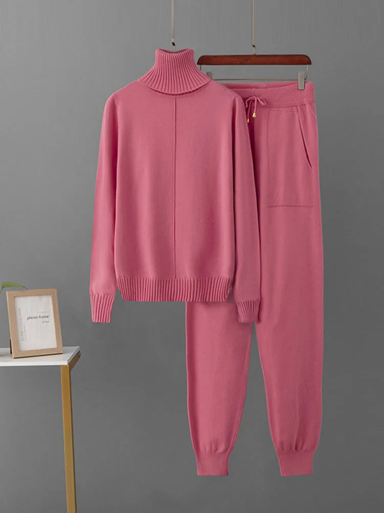 Women's Knitted High-Neck Lounge Set