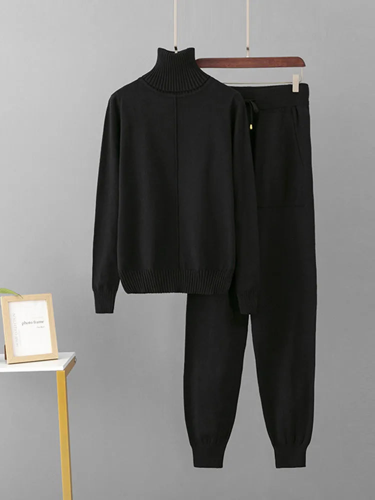 Women's Knitted High-Neck Lounge Set