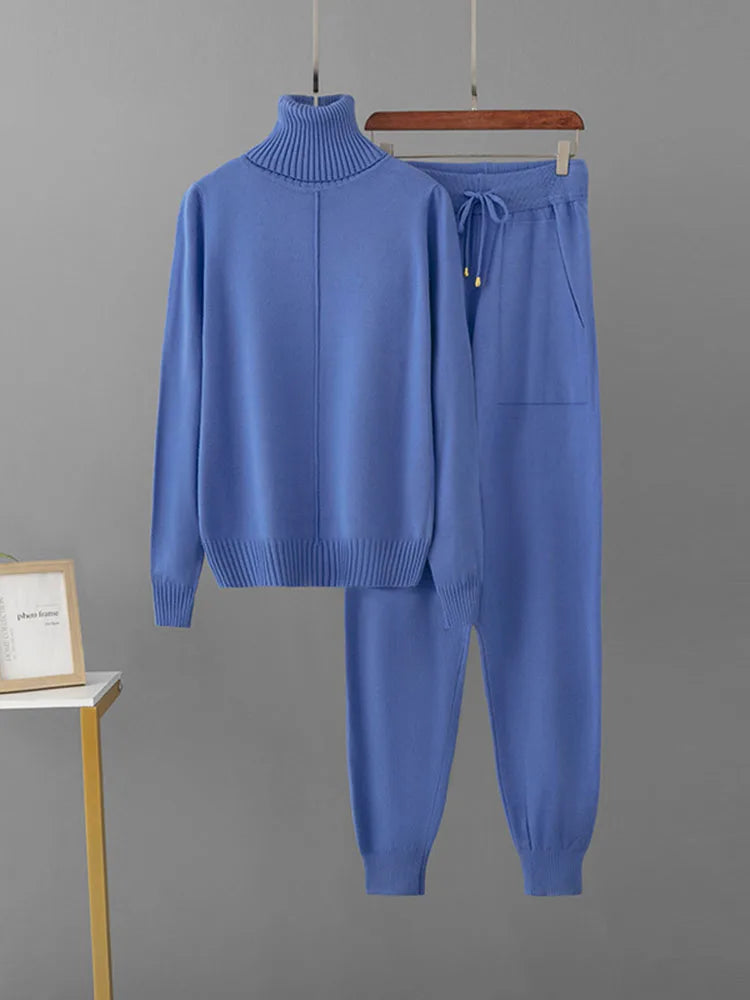 Women's Knitted High-Neck Lounge Set