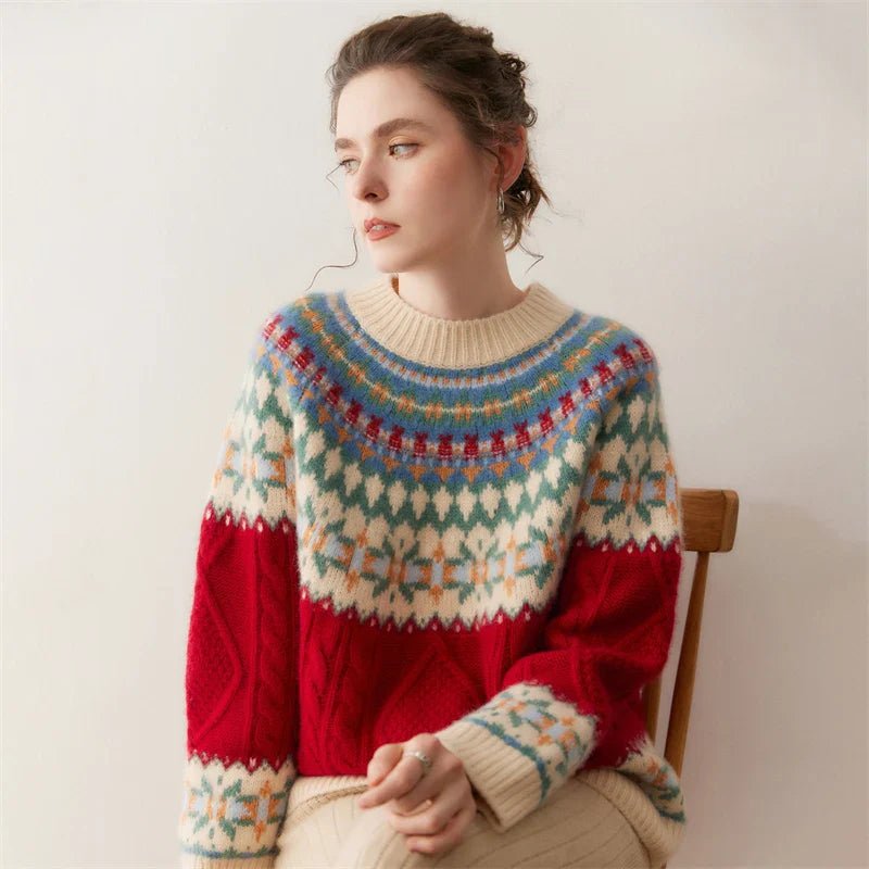 Women's Pure Cashmere Fair Isle Sweater
