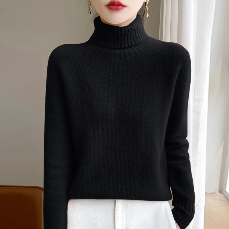  Women's Pure Cashmere Turtleneck Sweater