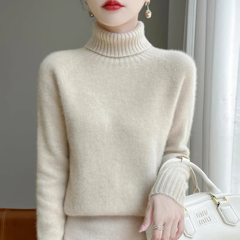  Women's Pure Cashmere Turtleneck Sweater