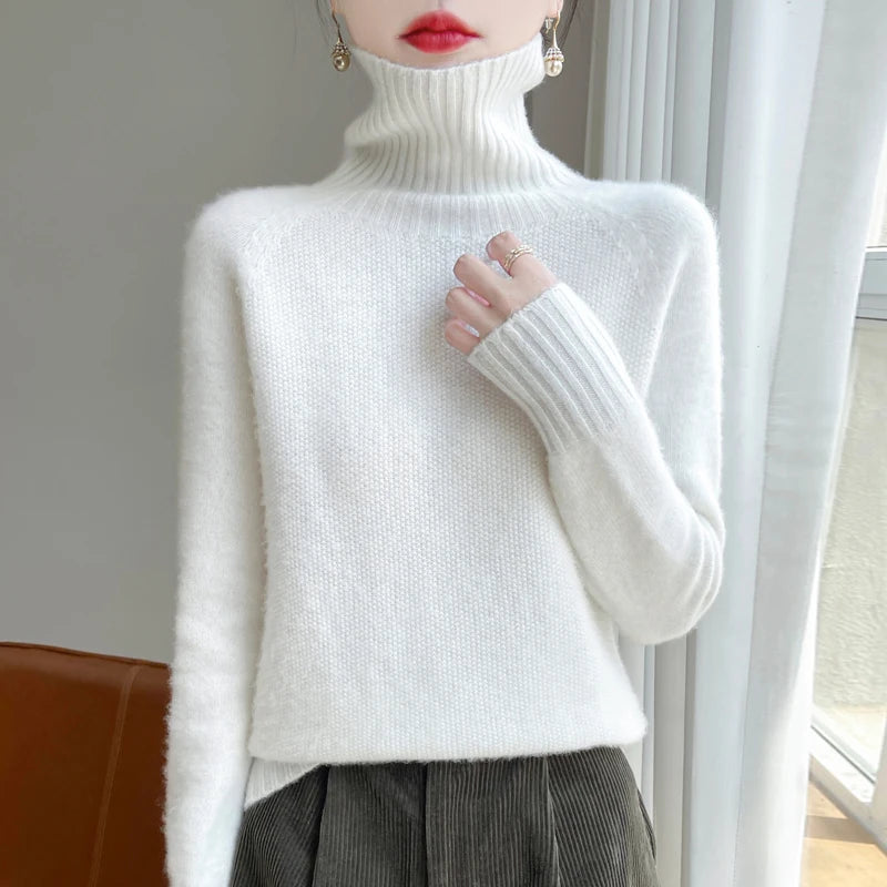  Women's Pure Cashmere Turtleneck Sweater