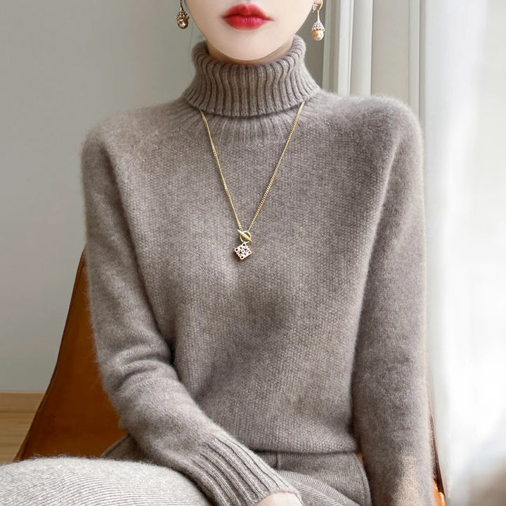  Women's Pure Cashmere Turtleneck Sweater