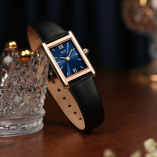 Women's Rose Gold Rectangular Watch