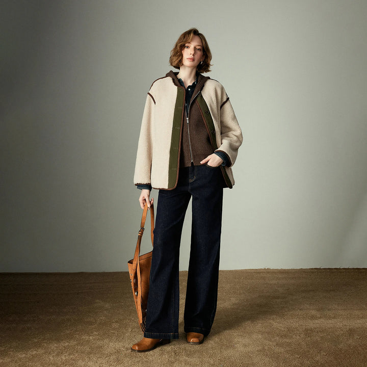 Women’s Textured Colorblock Winter Jacket