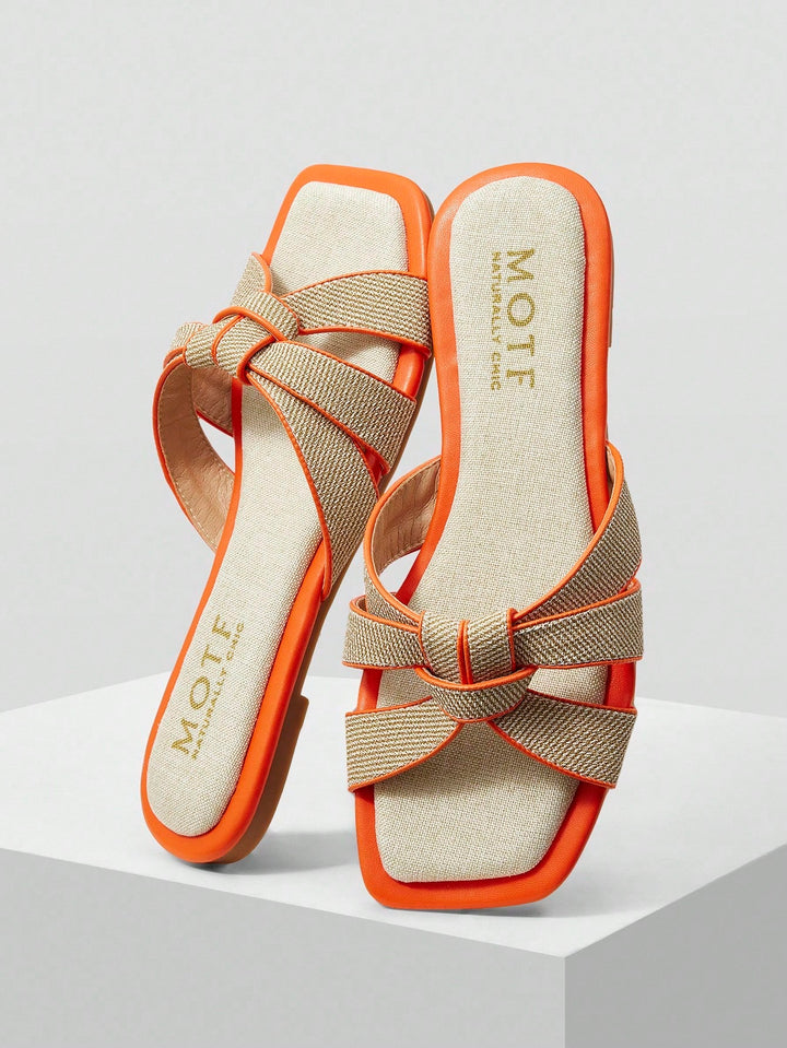 Women's Woven Knot Flat Slides