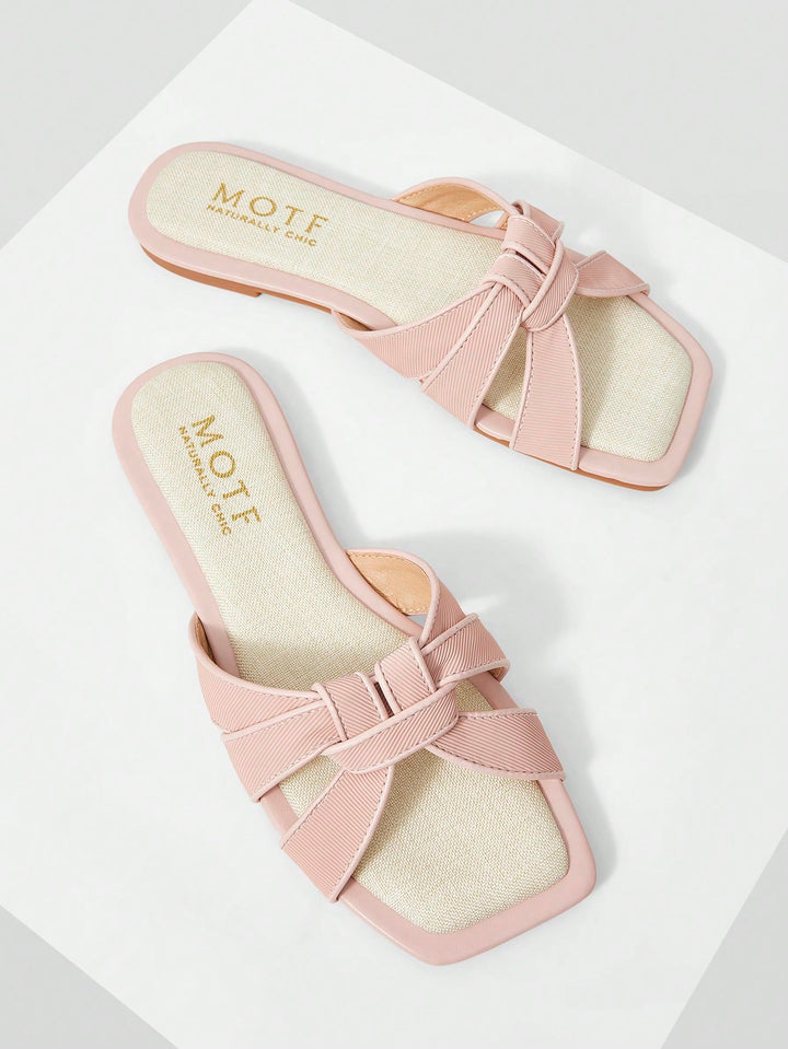 Women's Woven Knot Flat Slides