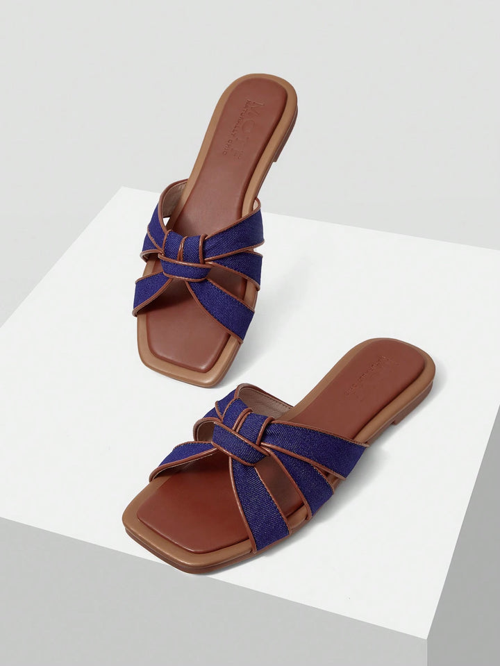 Women's Woven Knot Flat Slides