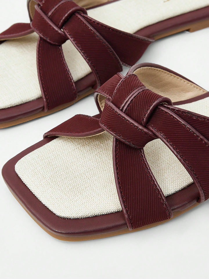 Women's Woven Knot Flat Slides
